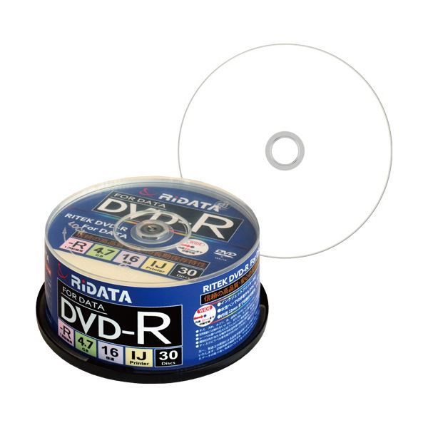 (まとめ) RiDATA データ用DVD-R4.7GB 1-16倍速 ホワイトワ