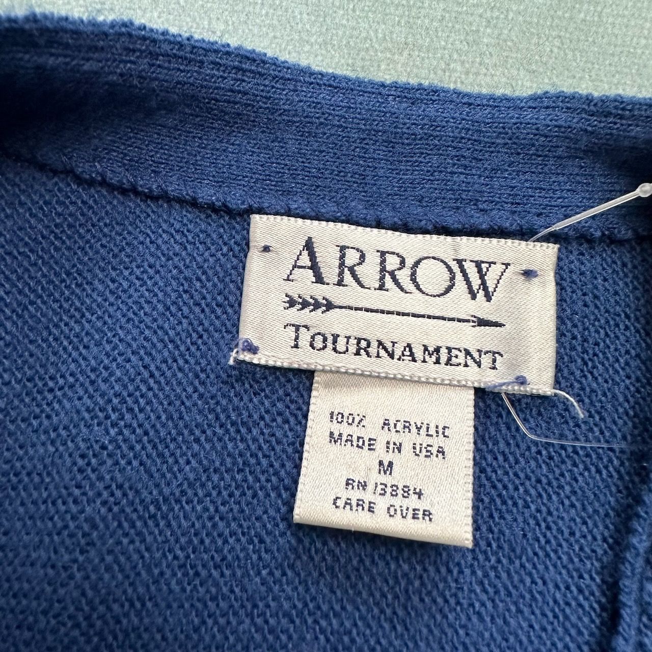 90s USA製 ARROW アクリル カーディガン ブルー 古着 - メルカリ