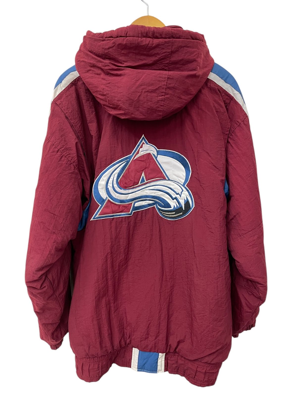 STARTER (スターター) NHL コロラド・アバランチ 中綿ジャケット 90s 古着 L エンジ メンズ/045