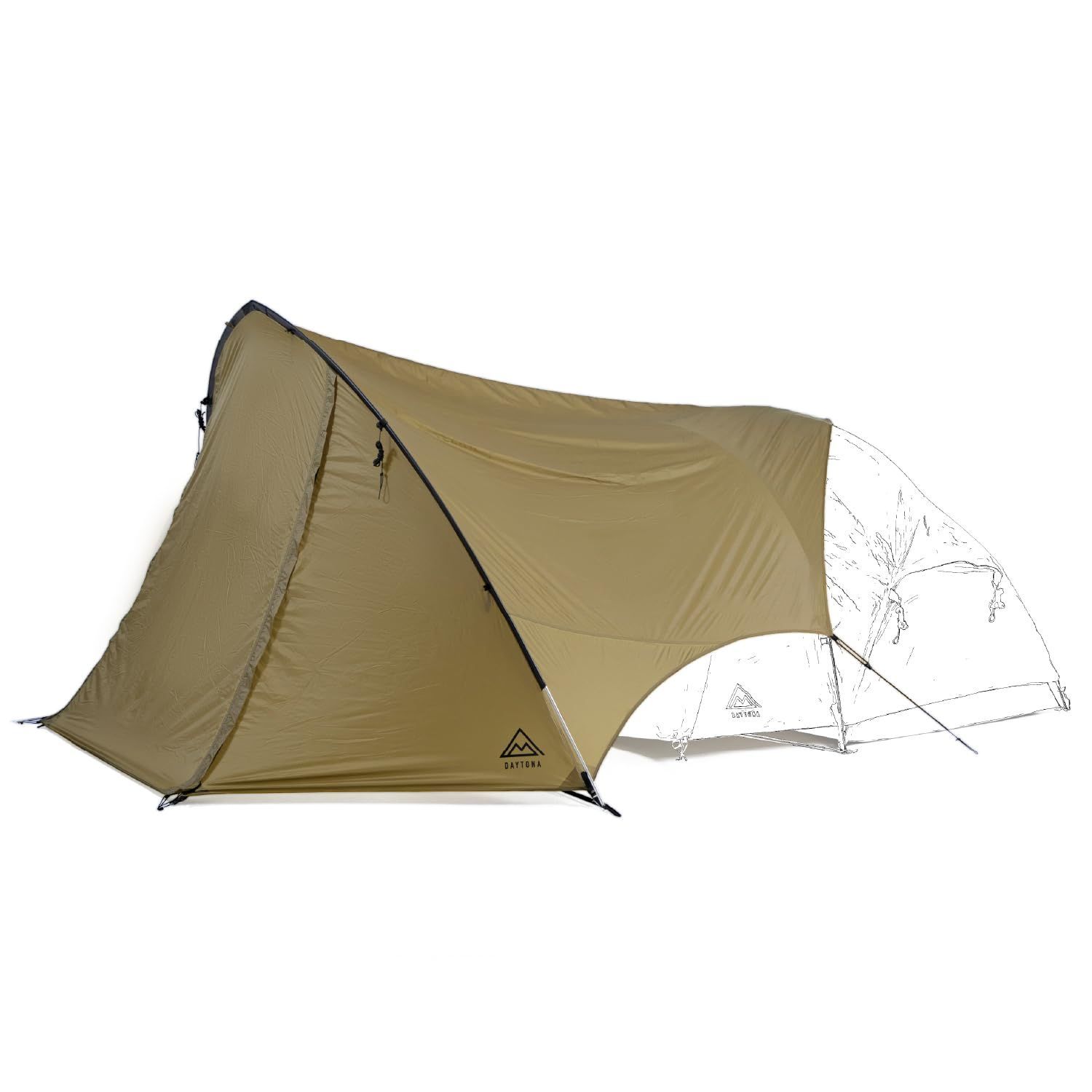 Color フォレストカーキ デイトナ Daytona neGla ネグラ バイク用 タープ 1人テント用 後付け MAEHIRO SHELTER マエヒロシェルター フォレストカーキ 44223