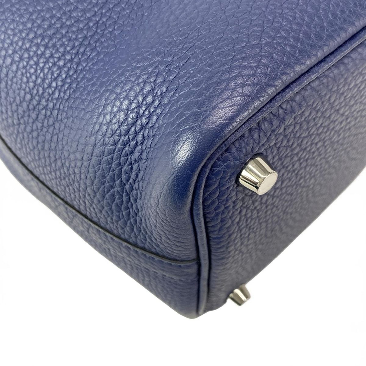 【お値下げ】HERMESピコタンPM ブルーサフィール × シルバー金具　刻印B お値下げ】HERMESピコタンPM ブルーサフィール × シルバー金具