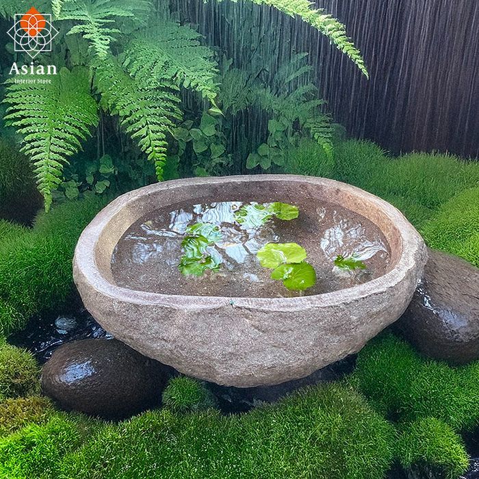 【蹲・水鉢・向鉢】オブジェ・庭石・置物・石鉢・ガーデニング・バードバス・ 天然自然石・水鉢・蹲・庭石・バードバス・オブジェ・ガーデニング