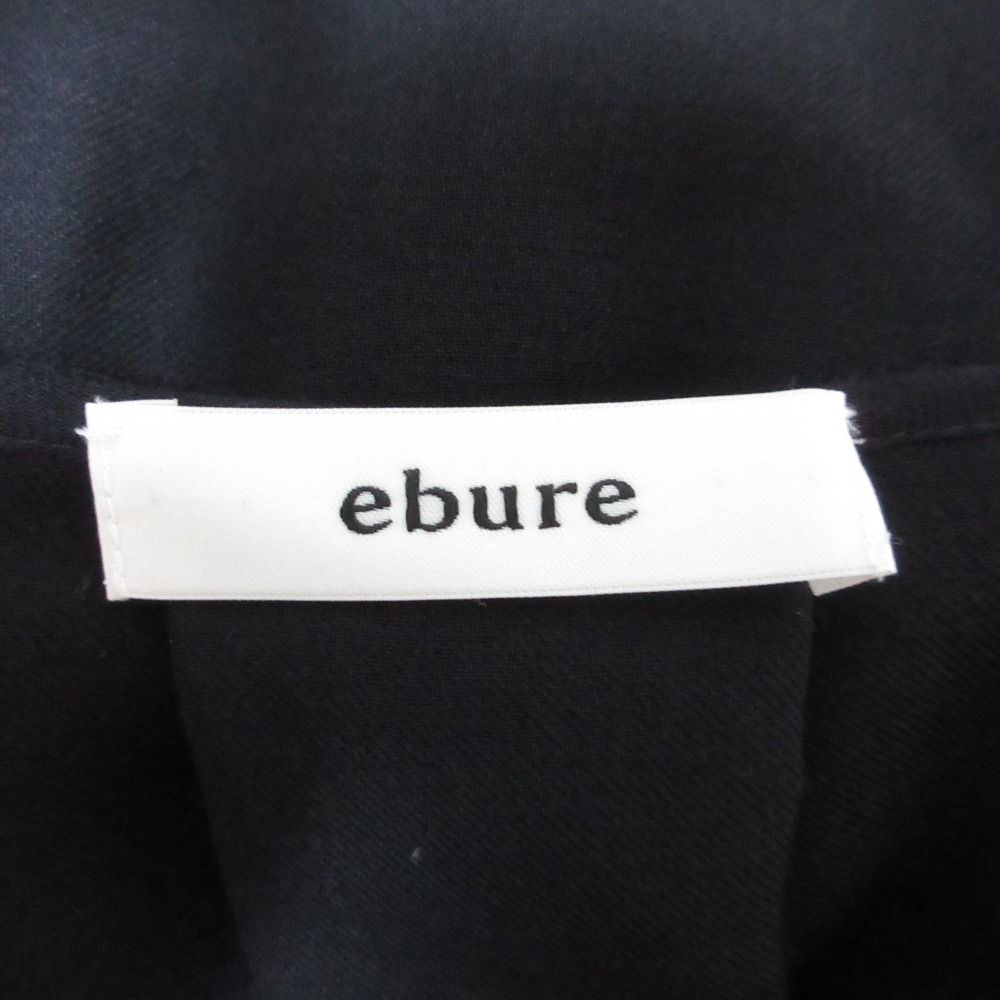 美品 21SS ebure エブール リボン ウール パフスリーブ Vネック