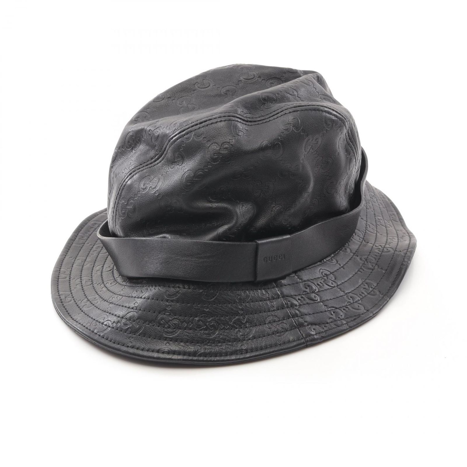 グッチ GUCCI ハット グッチシマ 023441 レザー ハット メンズ Used A
