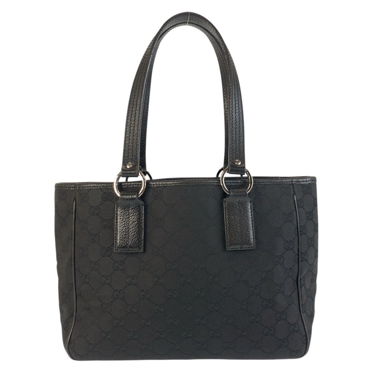 美品 GUCCI グッチ ブラック 黒 シルバー金具 GGキャンバス