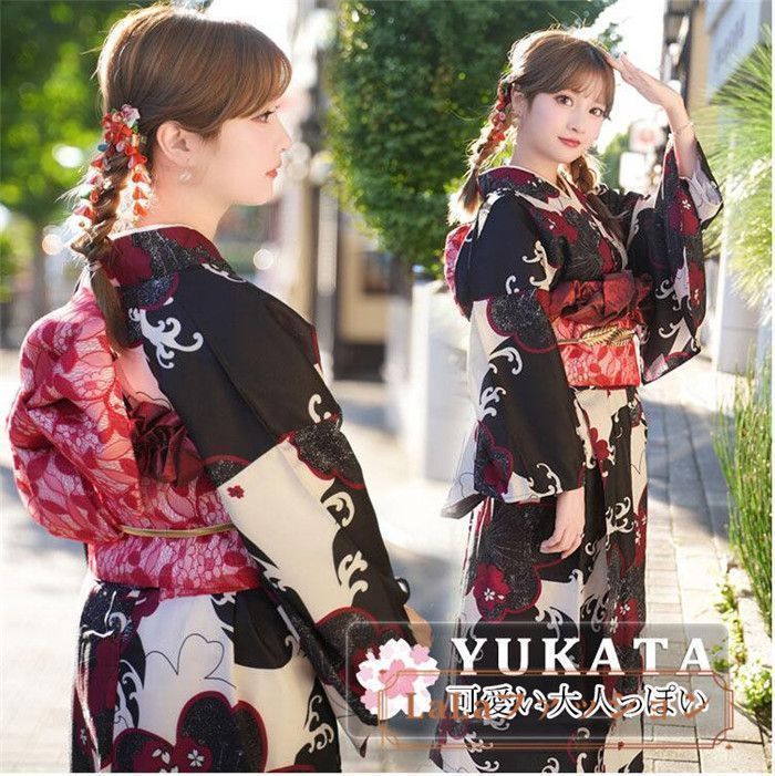 浴衣 高校生 浴衣 レディース 浴衣 大きいサイズ 桜柄 黒 赤 ゆかた 女性 浴衣 大人っぽい 浴衣 ワンピース 花柄 かわいい 浴衣 洗える お祭り 花火大会 盆踊り 和装 かわいい 花火大会 薄手 花柄 洗えるwafuku03