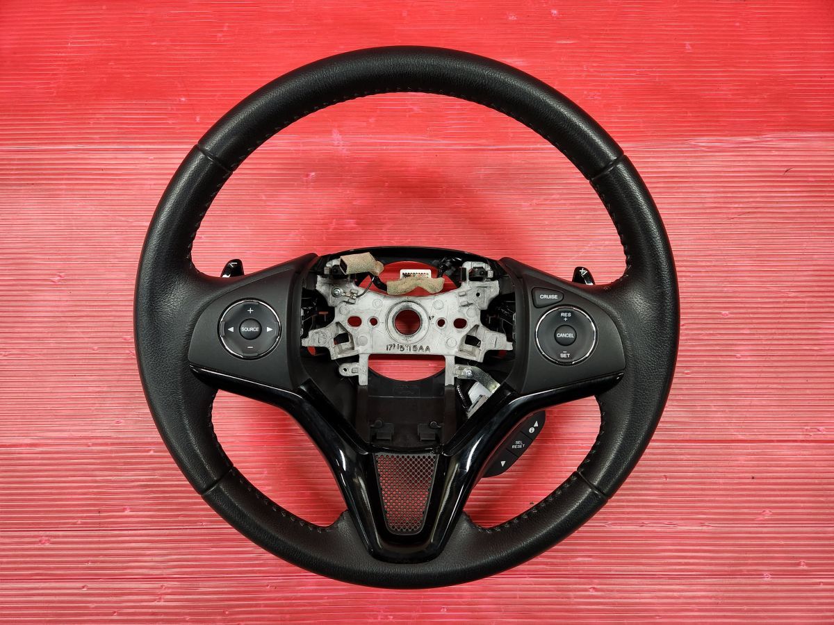 ホンダ RU3 ヴェゼル ハイブリッド 前期 純正 レザーハンドル RU4 ステアリング