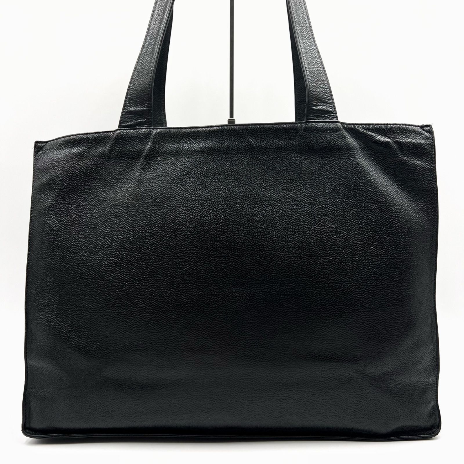 CHANEL シャネル トートバッグ キャビアスキン デカココ レザー 黒色