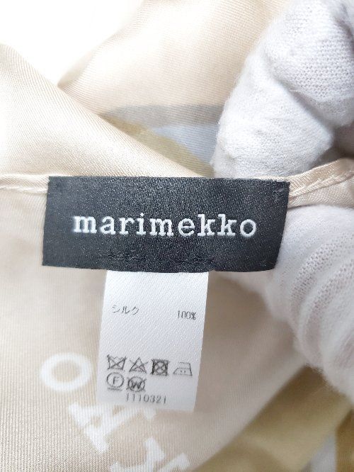 ◇ Marimekko マリメッコ 総柄 キレイめ ストール 表記なし ベージュ マルチ レディース P 