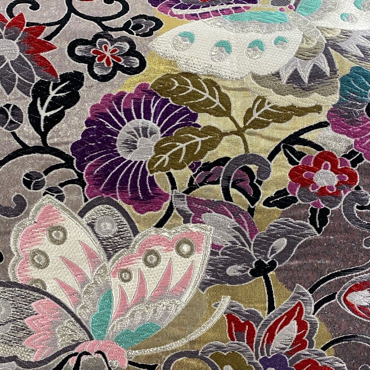 袋帯 正絹 圧巻の花唐草 六通 U-3772 正絹 六通袋帯【花唐草】No2580 - 着物・浴衣アウトレット 価格