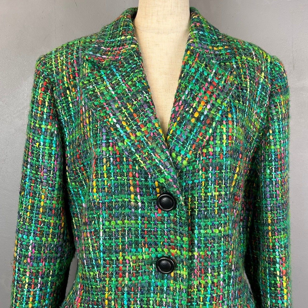 Old Christian Dior Retro Tailored Jacket Green Vintage 