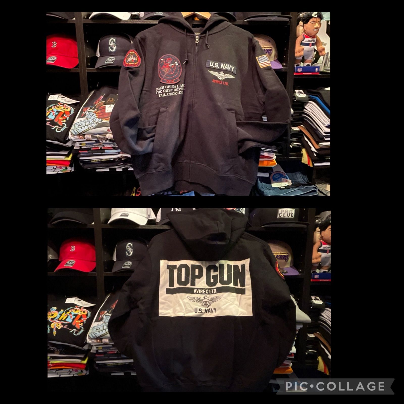 AVIREX LONG SLEEVE ZIP PARKA DUST DEVILS ブラック Lサイズ - メルカリ