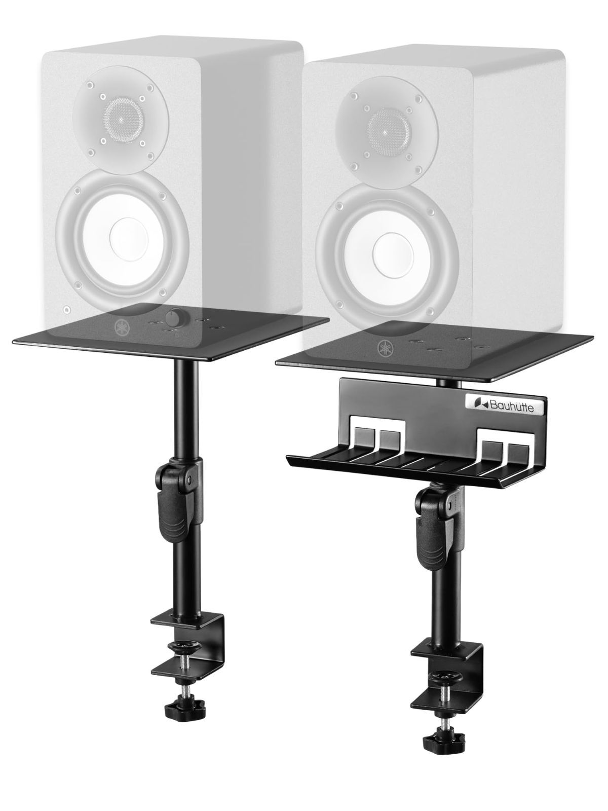 在庫 Bauhutte バウヒュッテ 昇降式 スピーカー スタンド 卓上タイプ スピーカーを浮かせて設置 クランプ式の スタンド 耐荷重15kg 高さ18.5～26cm 天板19×23cm BHP-SP190-BK WWW_NOITHATQUANGTHANH_NET