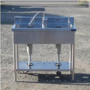 マルゼン 業務用 ステンレス 2槽 シンク W900 D450 H80 100 mm 厨房 BS2-094 槽内寸W395D318深215mm W90cm D45cm