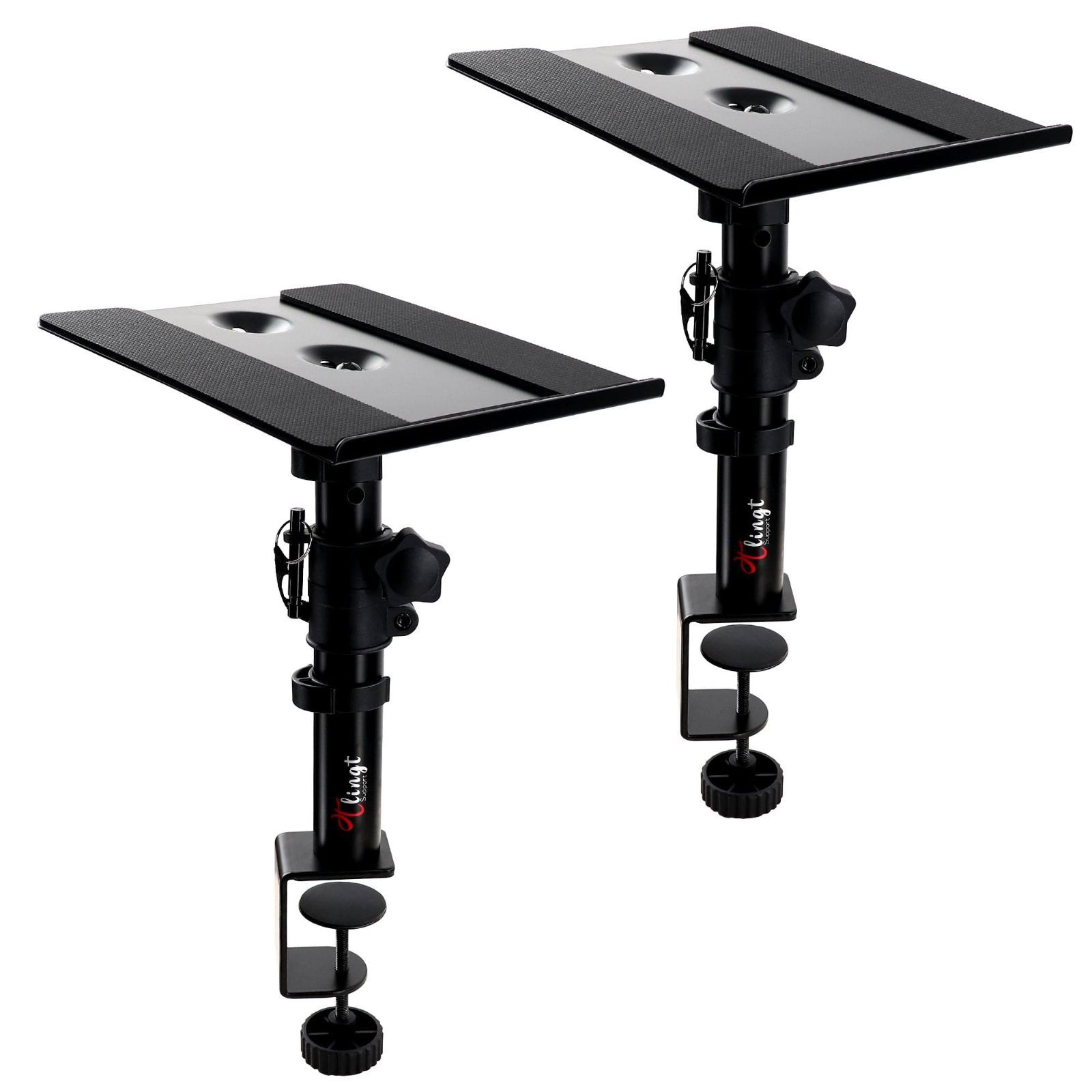 スピーカースタンド 卓上 クランプ モニタースピーカースタンド｜小型天板1512 クランプ モニタースピーカースタンド 小型 高さ22～36cm，角度-10°～+