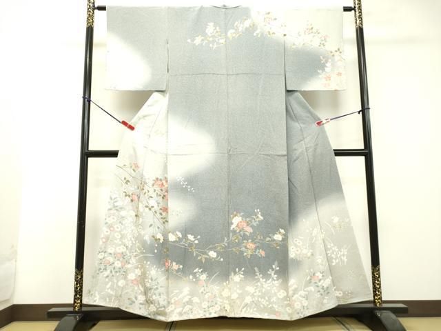 平和屋着物○訪問着 友禅 草花文 暈し染め 正絹 逸品 DAAU0646tw