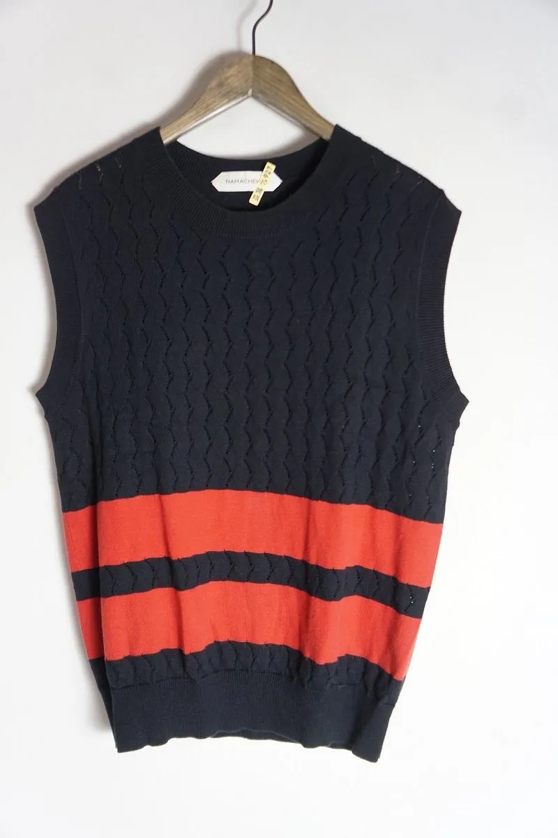 【美品】NAMACHEKO ナマチェコ　ニットベスト　ブラック　ジップ 2025年最新】NAMACHEKO ベストの人気アイテム - メルカリ