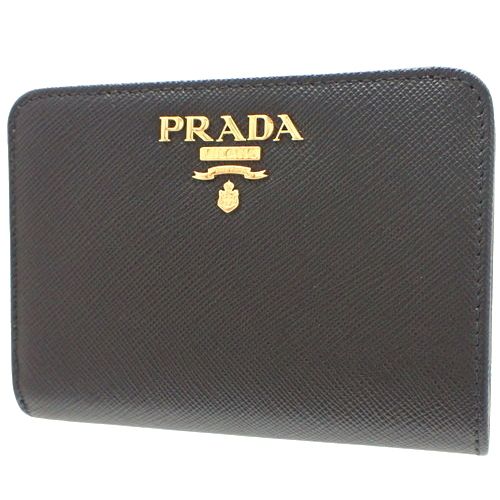 PRADA(プラダ) ロゴ 2つ折り財布 コンパクト財布 ミニウォレット 二