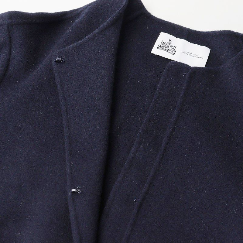 【美品】グリーンレーベルリラクシング ハミルトンリバーショートコート size SHORTあり］HAMILTON ハミルトン ショールカラー リバー コート