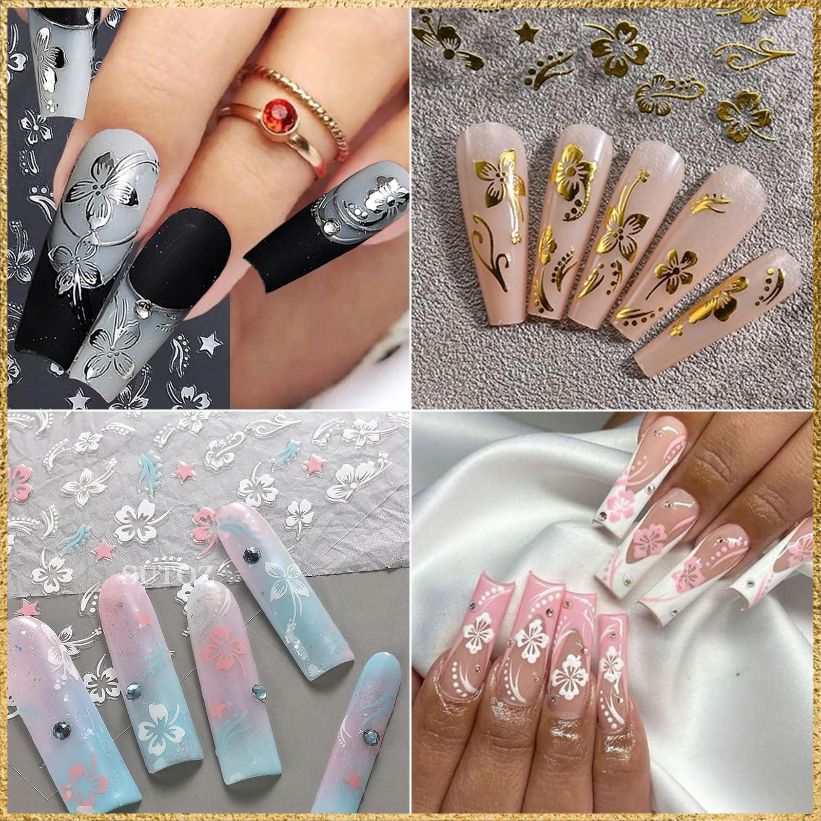 花 10枚セット ネイルシール 花 10枚セット ハイビスカス ネイル