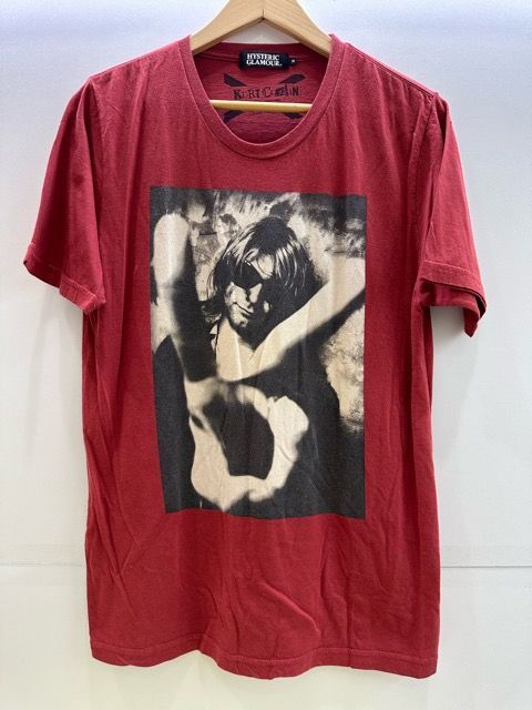 HYSTERIC GLAMOUR  ヒステリックグラマー カートコバーン プリント Tee サイズM レッド【Z0189-001】▽211