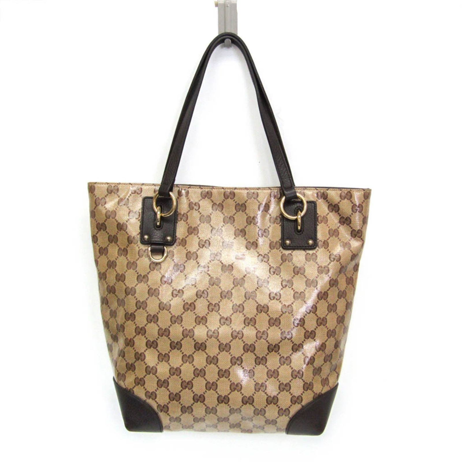 グッチ トートバッグ GG PVC レザー ダークブラウン A4収納可 GUCCI