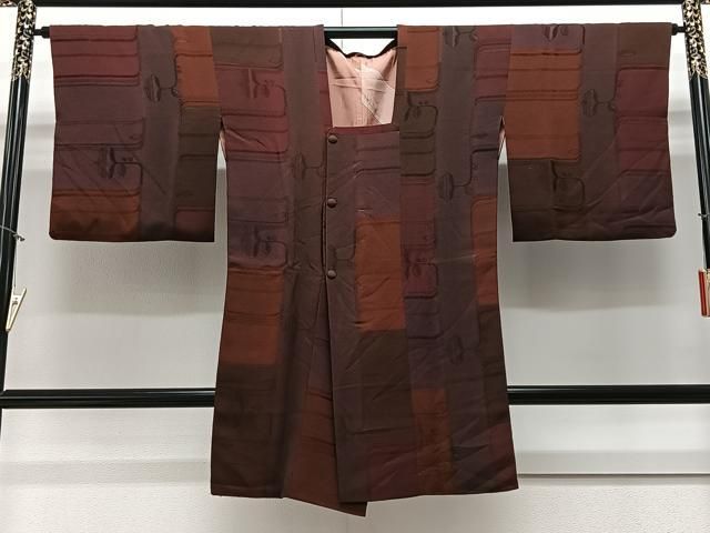 平和屋着物＃道行コート 蔦の葉文 暈し染め 金彩 正絹 逸品 未