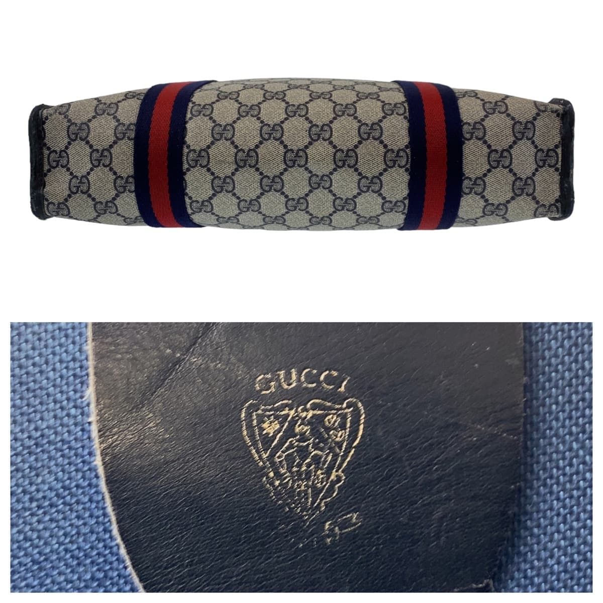 GUCCI グッチ ヴィンテージ オールドグッチ シェリーライン グレー