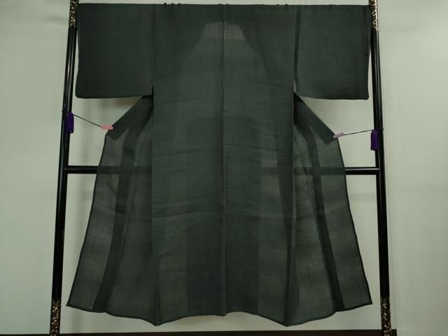 平和屋着物 上 夏物 男性 本場小千谷ちぢみ 麻 色無地 蝉色 DZAA9598kh5