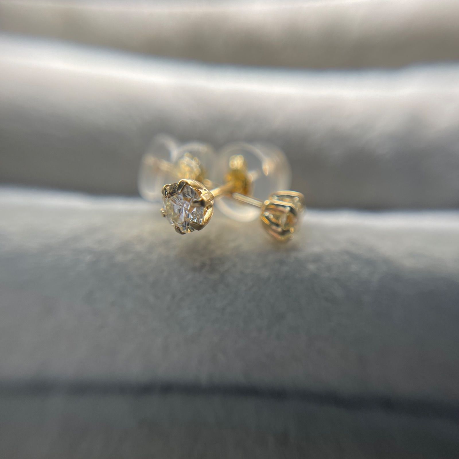 ラスト1セット K18 天然ダイヤ ピアス0.3ct 18金イエローゴールド ...