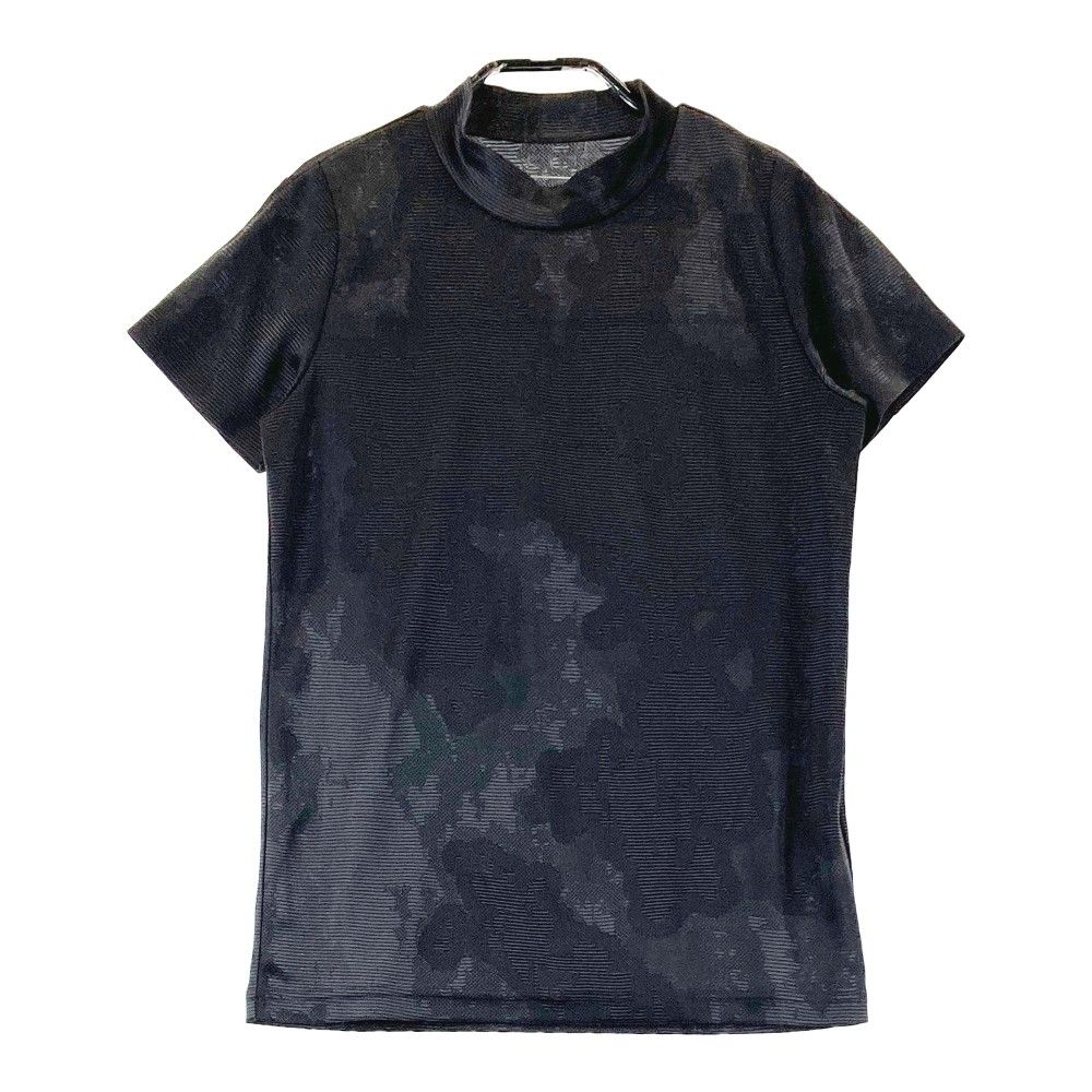 サイズ：0 PGG PEARLY GATES パーリーゲイツ 2024年モデル ハイネック 半袖　Tシャツ 総柄 グレー系 [240101301063]# ゴルフウェア レディース ストスト