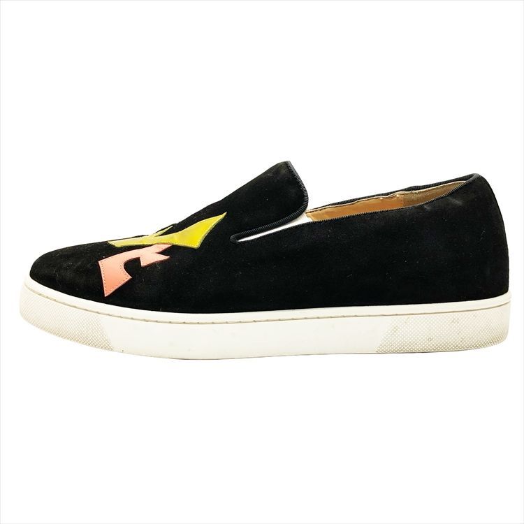 Christian Louboutin クリスチャンルブタン LOVE エナメルパッジ スウェード シューズ ローカットスニーカー スリッポン モカシン 革靴 ブラック size 40 約27cm