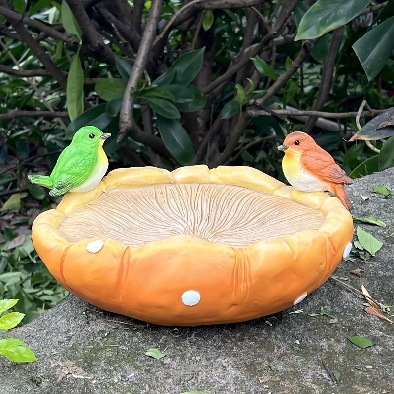 バードフィーダー 小鳥 野鳥 用 給餌器 餌箱 餌台えさ置き 置物 キノコのカサ 餌入れ 鳥 ガーデンオブジェ インテリア ガーデニング