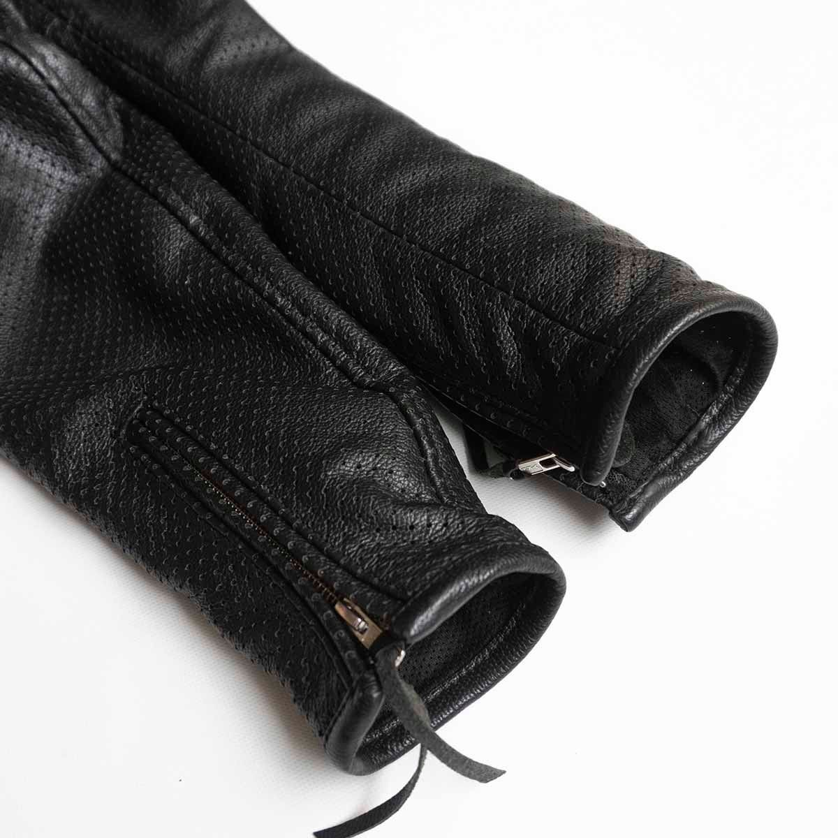 美品】KADOYA【パンチング シングルライダースジャケット】L レザー