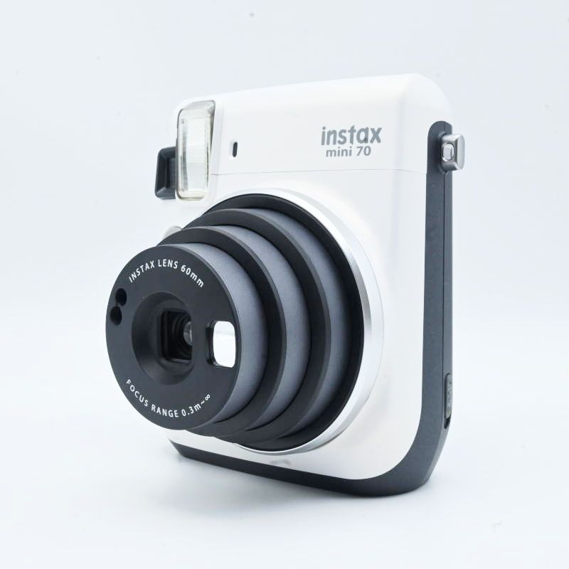 FUJIFILM 富士フイルム instax mini 70 インスタントカメラ ホワイト チェキ 説明書 電池 ストラップ等 完品 T09-t068