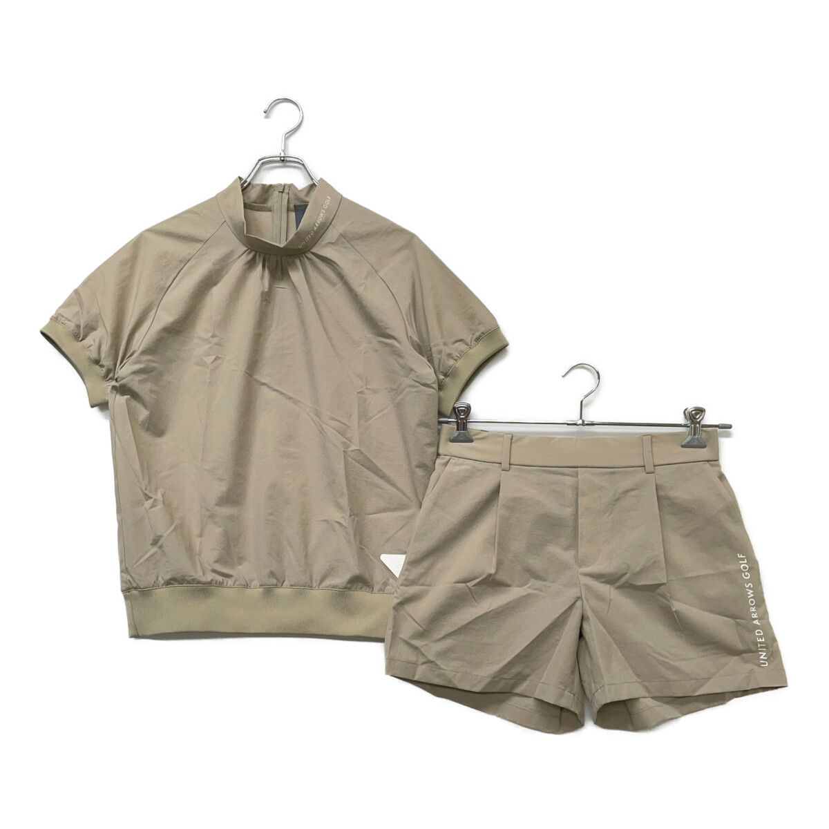 UNITED ARROWS - coco 中古 ユナイテッドアローズ UNITED ARROWS レディース セットアップ L ベージュ 半袖モックネック×ショートパンツ UNITED ARROWS - coco 中古 ユナイテッドアローズ UNITED ARROWS