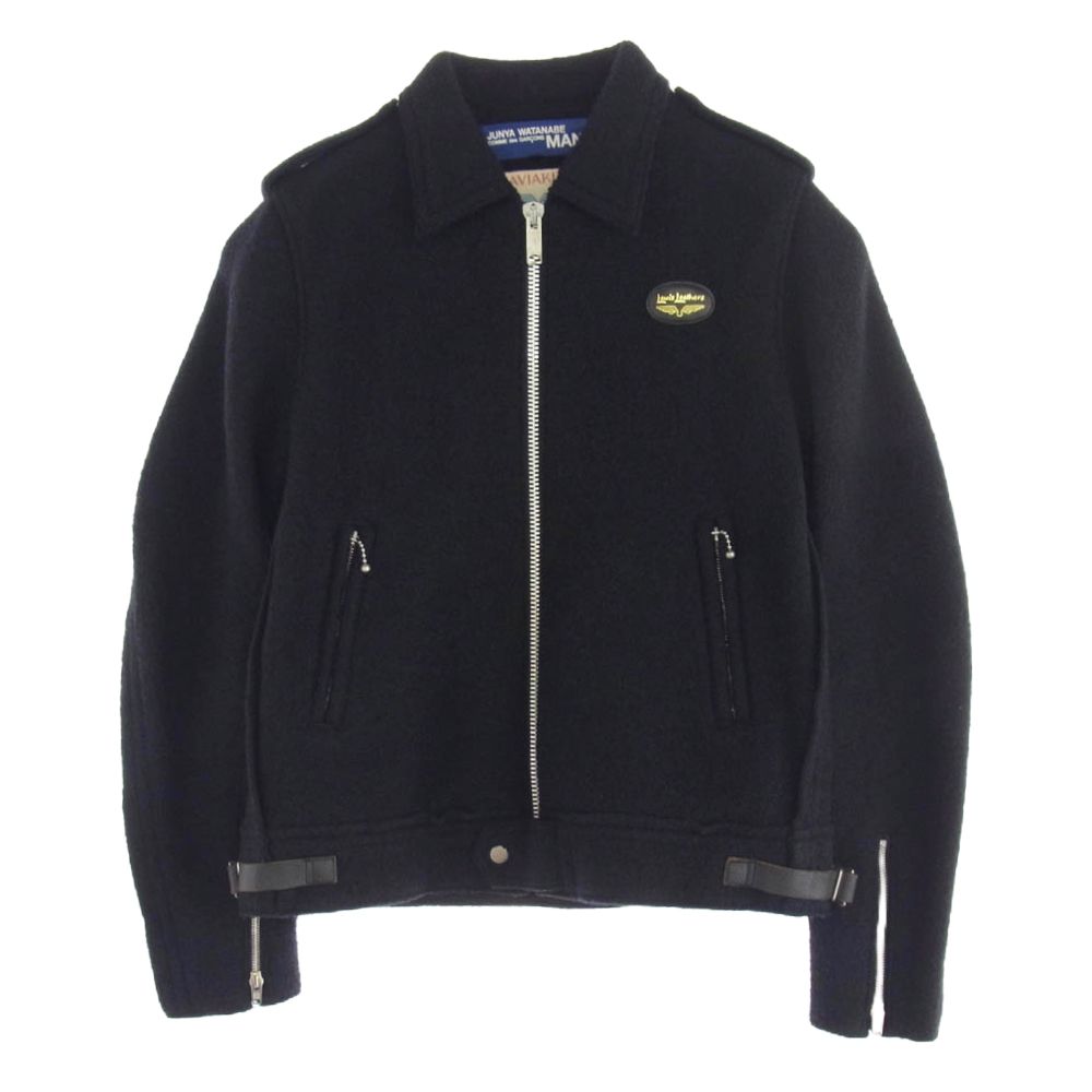 junya コムデギャルソン ルイスレザー 縮絨 ウールライダース M