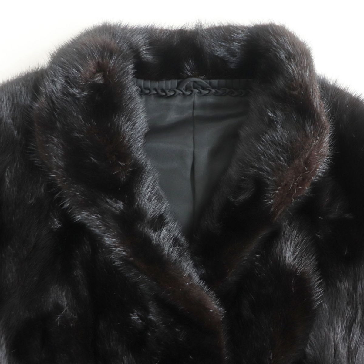 約39cm袖丈良品▼MINK デザインミンク 本毛皮ジャケット/ショートコート ダークブラウン 毛質艶やか・柔らか◎