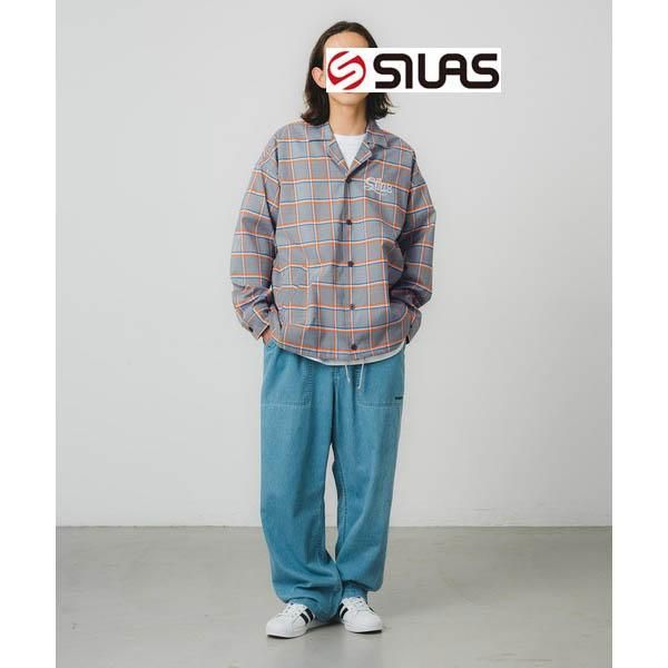コーチジャケット アウター ブルゾン ジャケット サイラス パーカー 上着 SILAS PLAID COACH JACKET 110231021003 メンズ レディース スプリングコート  シャツ オレンジ