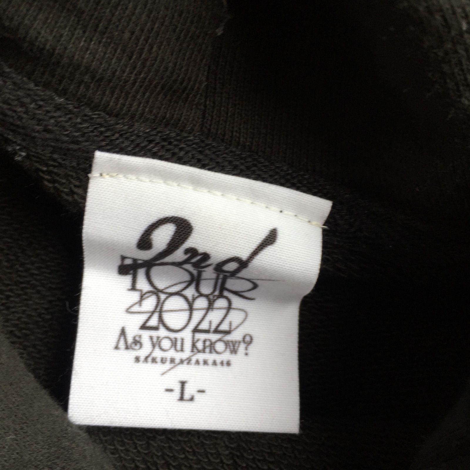 櫻坂46 2nd TOUR 2022 プルオーバーパーカー ブラック L