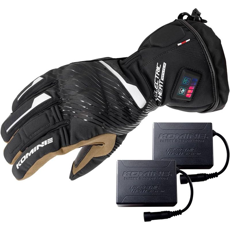 メーカー KOMINE コミネ バイク用電熱グローブ 08-2155 EK-2155 グローブ-バッテリーセット Mサイズ ブラック
