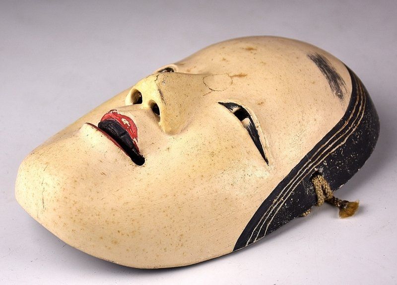 蔵C6919 古美術 能面 小面 無銘