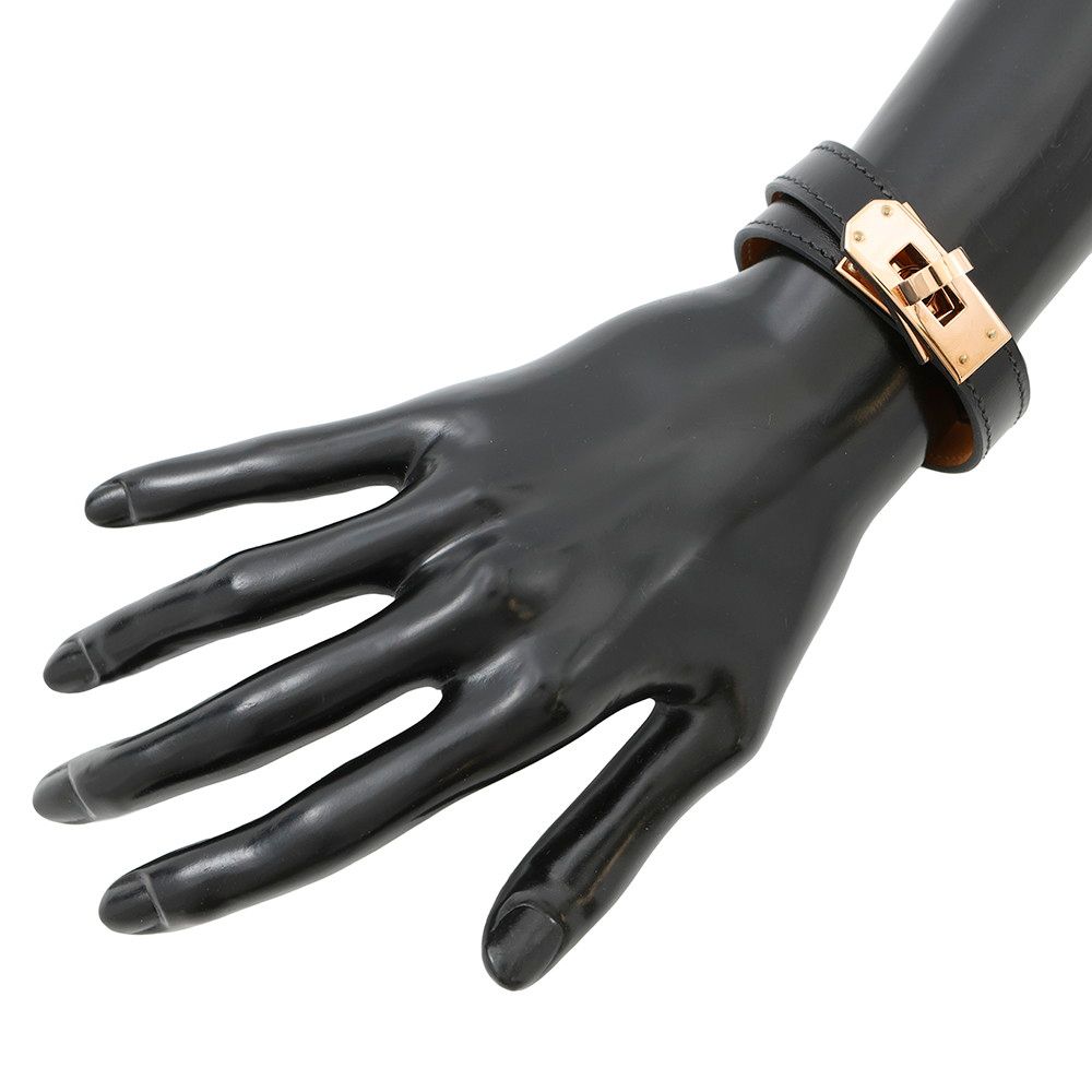 エルメスケリードゥブルトゥールブラック×ピンクゴールド レザー PG