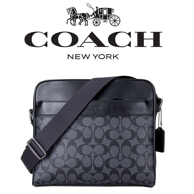 コーチバッグ＞COACH/コーチバッグ ショルダーバッグ F28456 チャコール×ブラック クロスボディー ショルダーバッグ フライトバッグ 斜めがけバッグ  アウトレット品 紙袋付属 新品未使用 - メルカリ