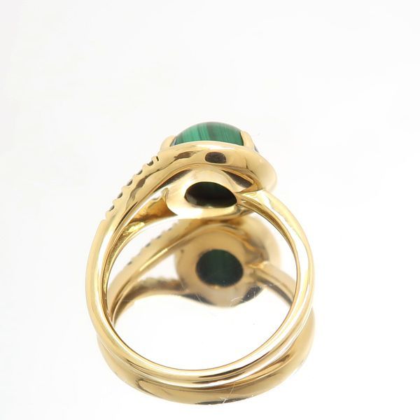 Vendome Aoyama マラカイト ダイヤモンド リング K18 イエロー