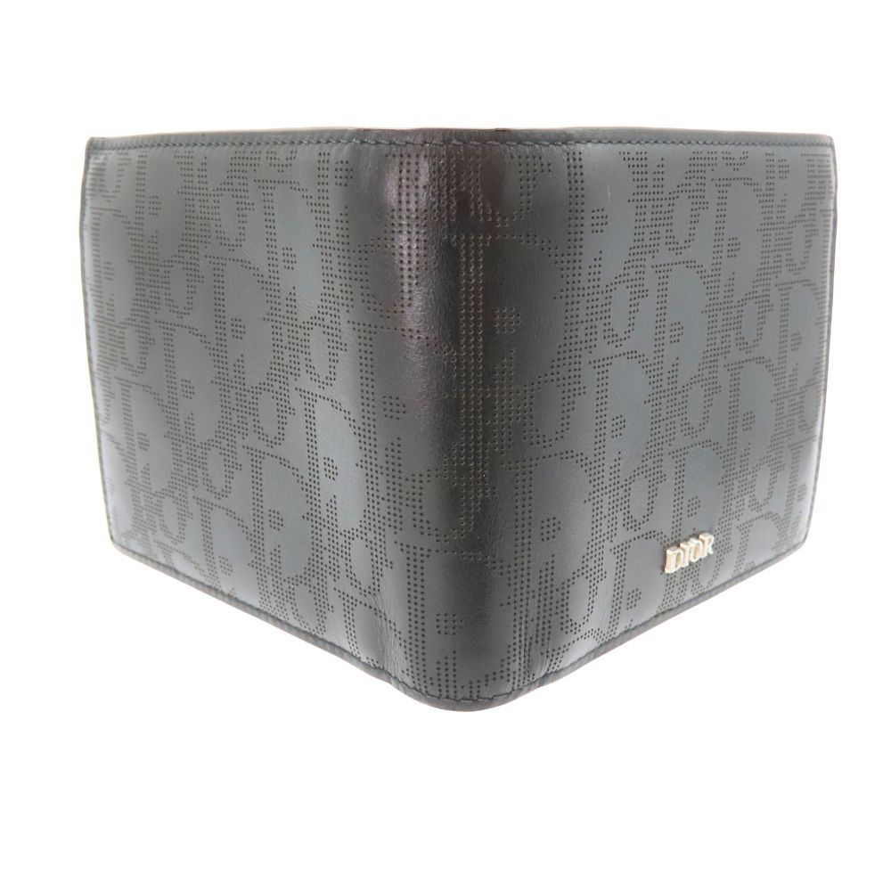 ⭐️ 極美品 Dior ディオール CD ロゴ 二つ折り財布 ブラック 鑑定済 正規品】ディオール 二つ折り CD金具アイコン レザー ブラック Dior