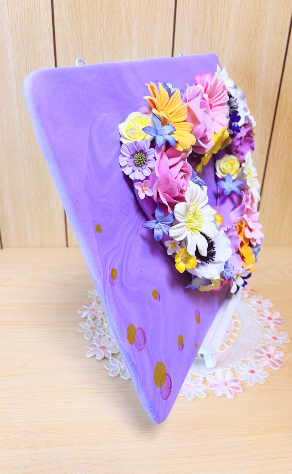 ハートの壁掛けアレンジ