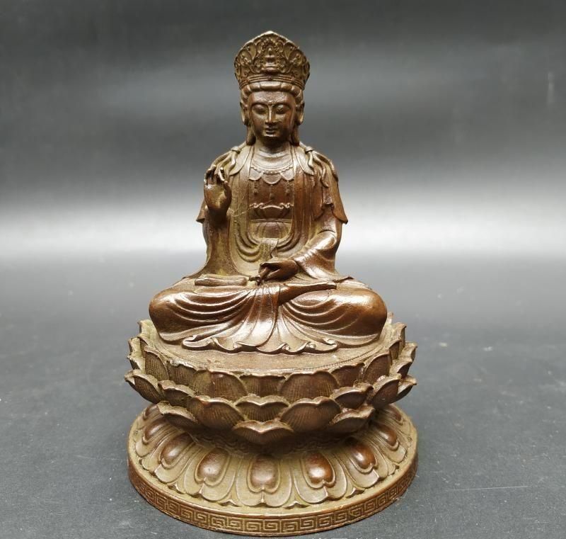 銅製 開運風水 御龍観音像 ッゲ 彫刻工芸品 贈り物 高さ23cm