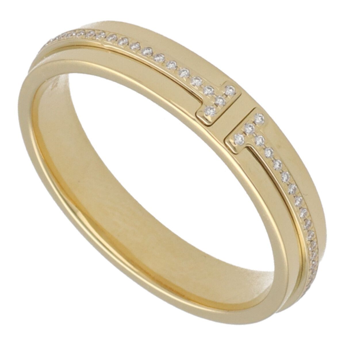 中古】 Tiffany＆Co. ティファニー Tツー ナロー リング 21.5号 K18 