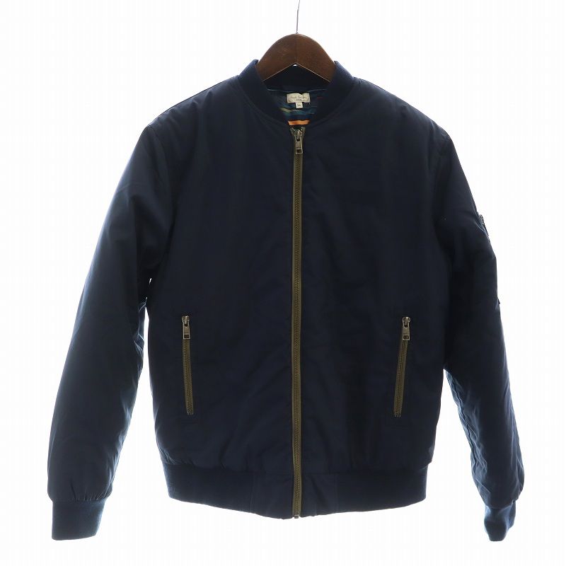 ポールスミス PAUL SMITH ブルゾン 中綿ジャケット 長袖 ジップアップ ロゴ 14A 150-160cm 紺 ネイビー GY13 |MQ